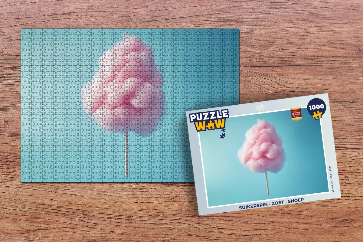 PuzzleWow Suikerspin Legpuzzel 1000 Stuks - Roze/Blauw