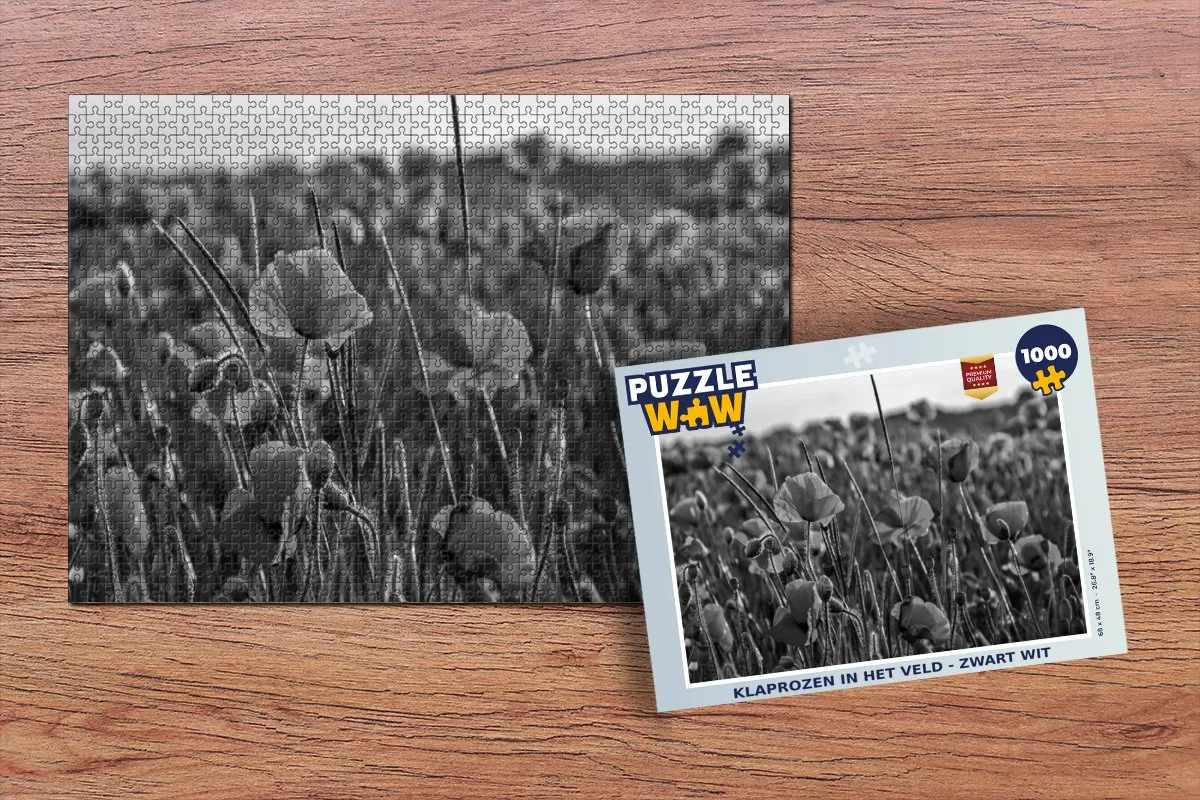 PuzzleWow Klaprozen Legpuzzel 1000 Stuks - Multicolor