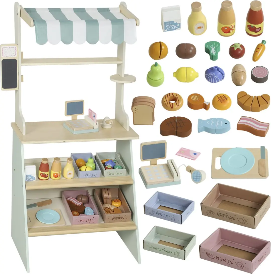 AIYAPLAY Speelwinkel voor kinderen MDF, grenenhout 40L x 30B x 92,5H cm Groen