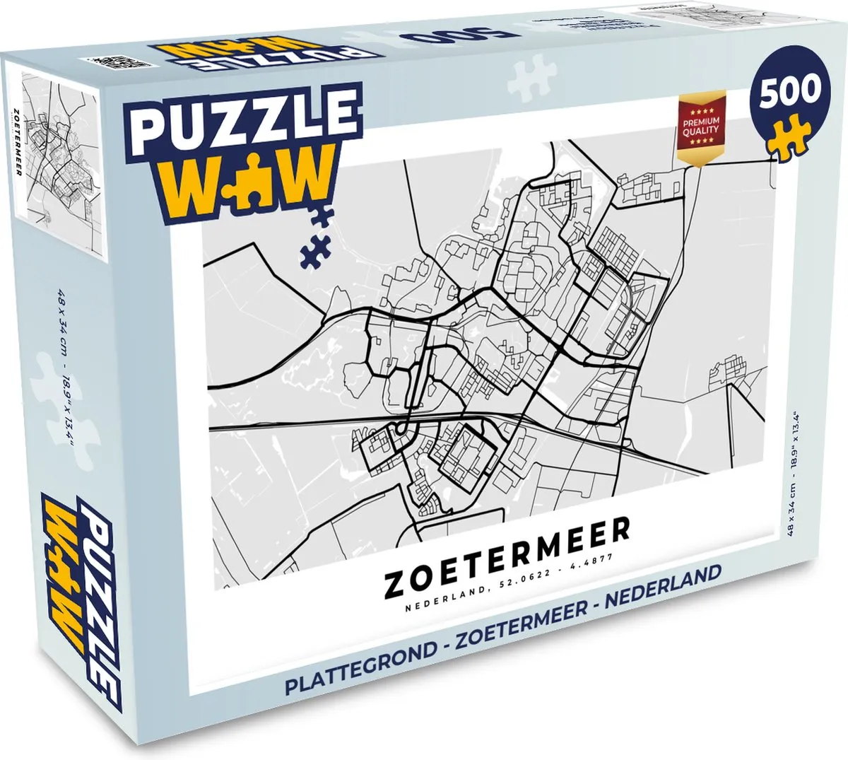 PuzzleWow Zoetermeer Legpuzzel 500 Stuks - Multicolor