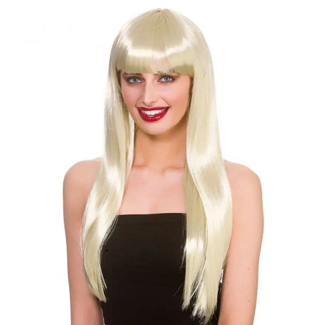 Blonde pruik Fantasy lang haar met pony