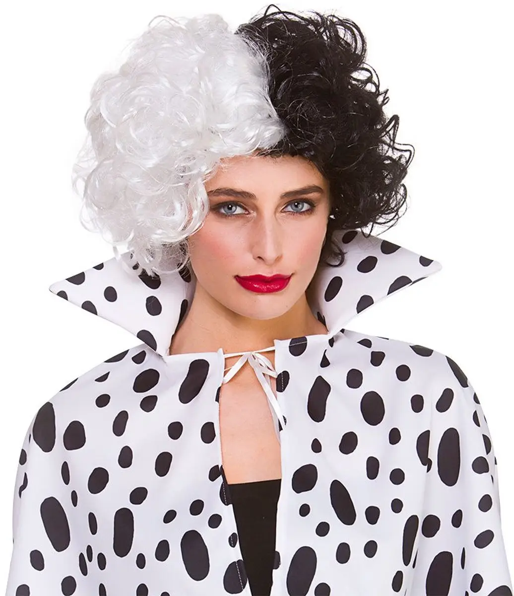 Pruik zwart wit Dolly