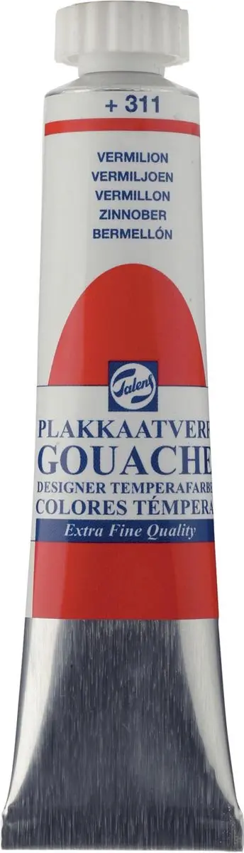 Talens plakkaatverf Extra Fijn tube van 20 ml, vermiljoen 3 stuks