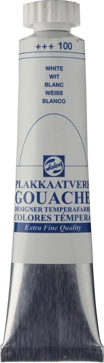 Talens plakkaatverf Extra Fijn tube van 20 ml, wit 3 stuks