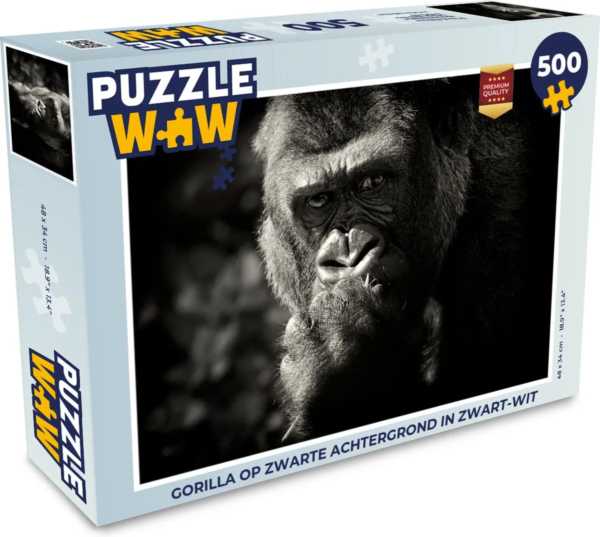 PuzzleWow Gorilla Legpuzzel 500 Stuks