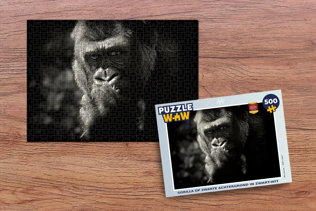 PuzzleWow Gorilla Legpuzzel 500 Stuks - Multicolor