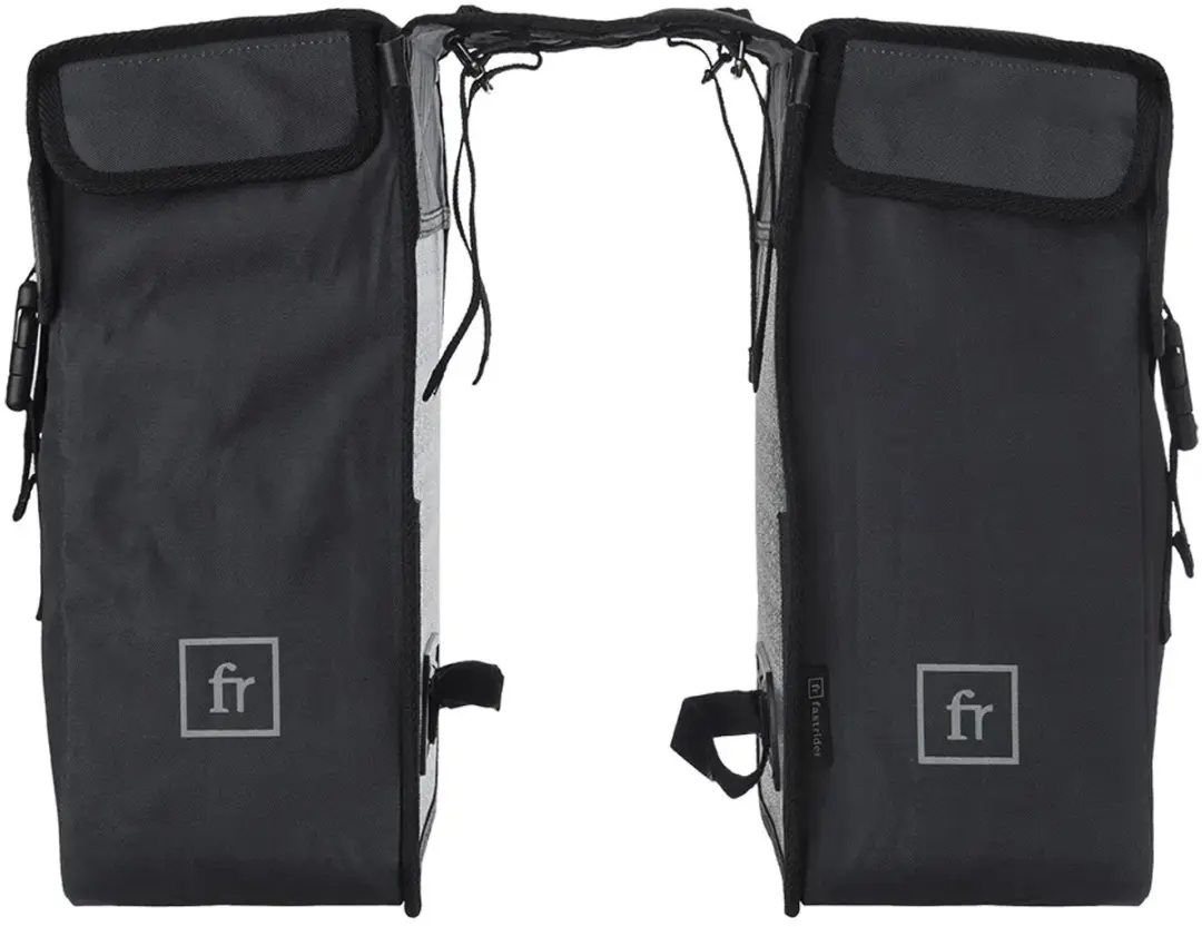 FastRider Dex Dubbele Fietstas Basics Geruit - 36L - Antraciet - afbeelding 2 van 6