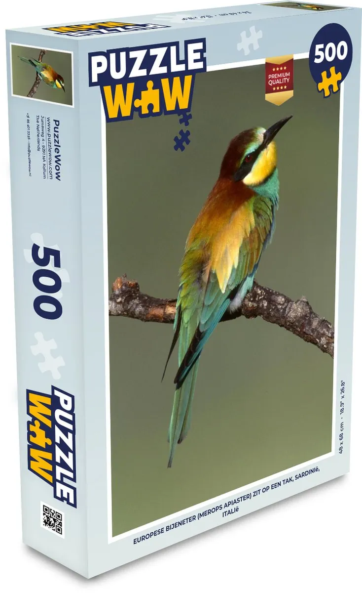 PuzzleWow Legpuzzel Europese bijeneter 500 Stuks - Multicolor