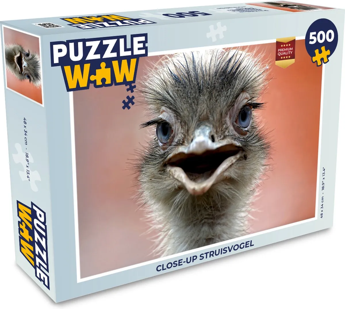 PuzzleWow Close-up Struisvogel Legpuzzel 500 Stuks