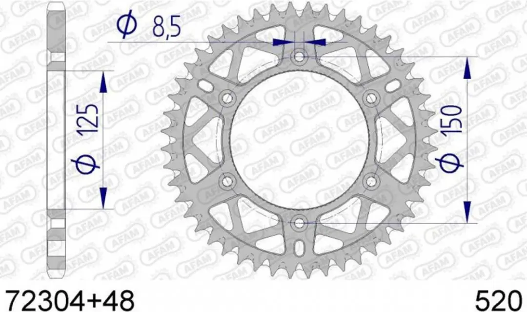 Couronne de transmission Afam pour Moto KTM 300 SX 1991 à 2011 72304 Neuf en de