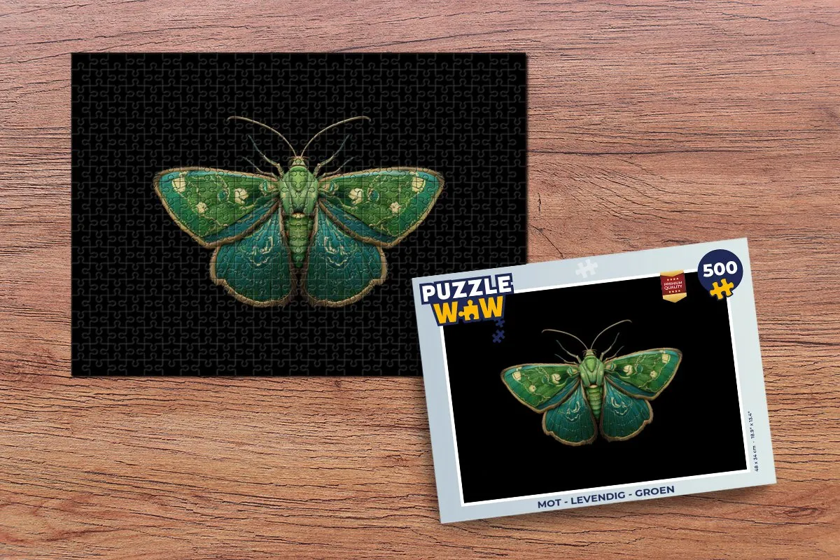 PuzzleWow Mot Levendig Legpuzzel 500 Stuks - Groen