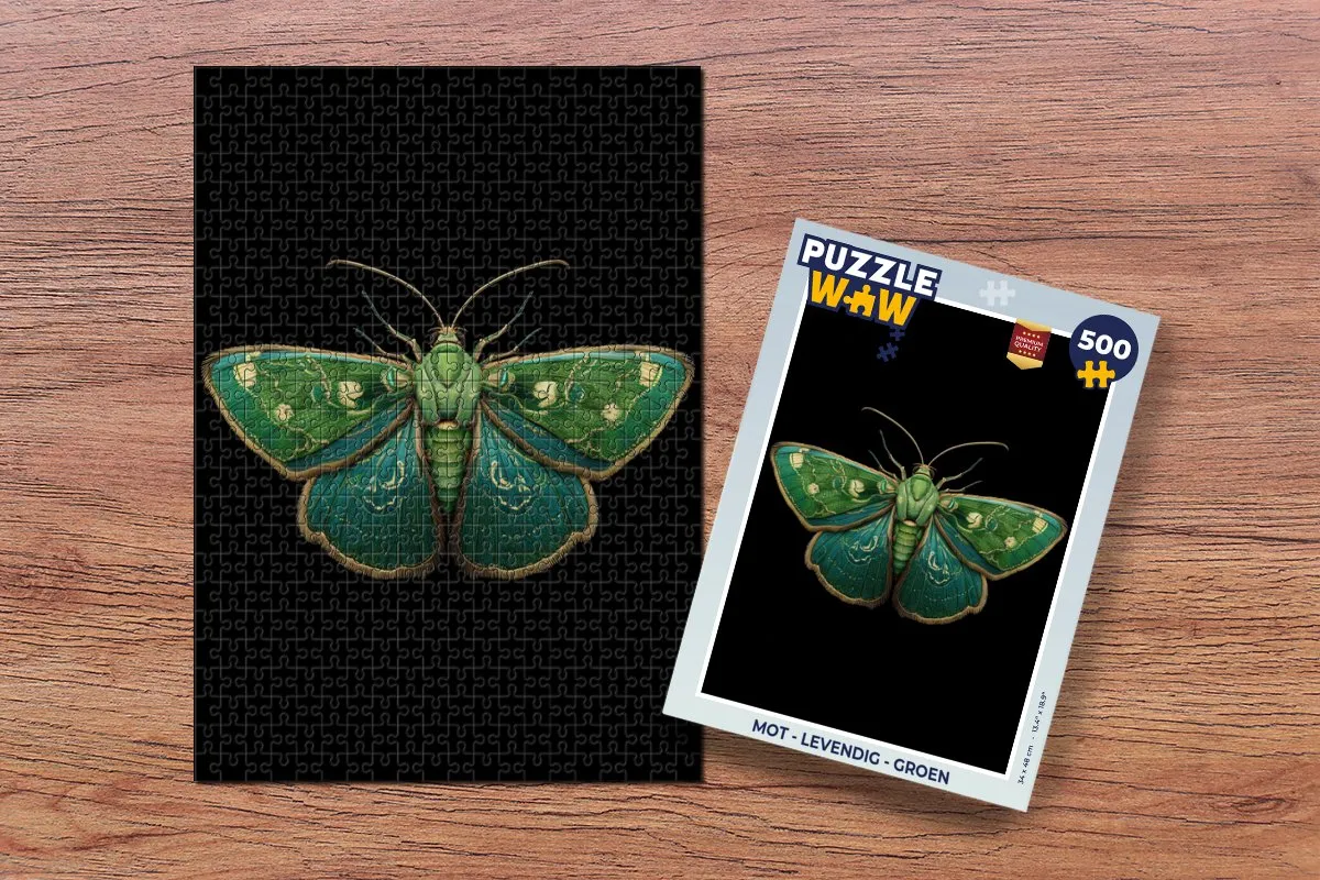 PuzzleWow Mot Levendig Legpuzzel 500 Stuks - Groen