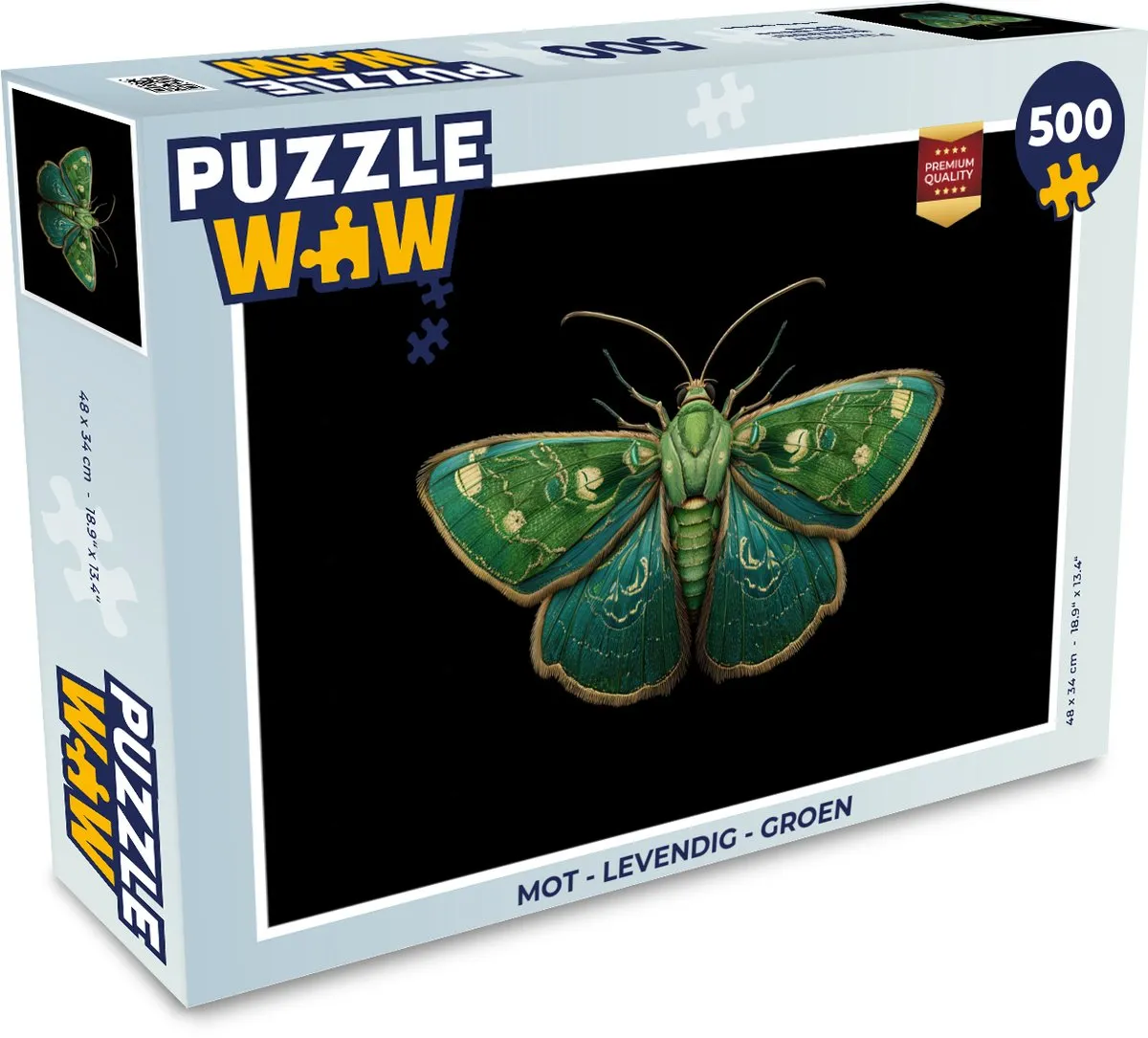 PuzzleWow Mot Levendig Legpuzzel 500 Stuks - Groen
