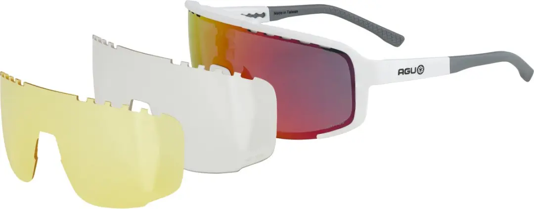 AGU Bold 2.0 Fietsbril - Rode Lens - Wit
