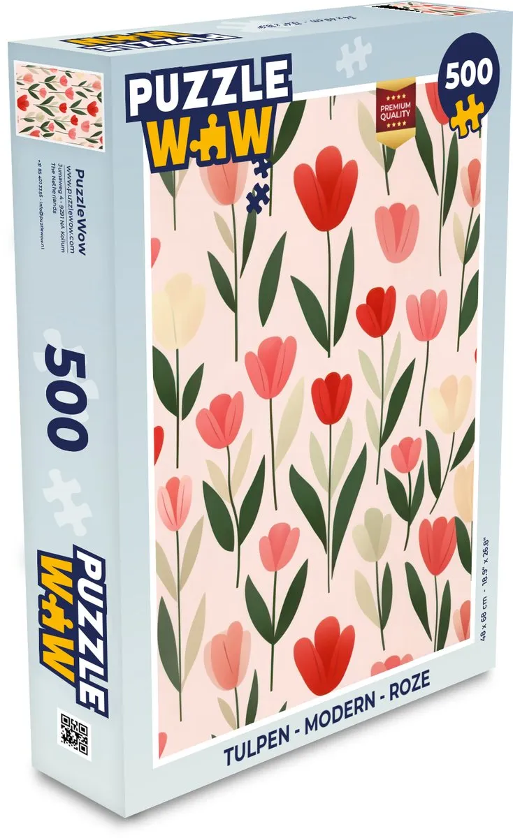 PuzzleWow Modern Roze Legpuzzel 500 Stuks - 8721173244481