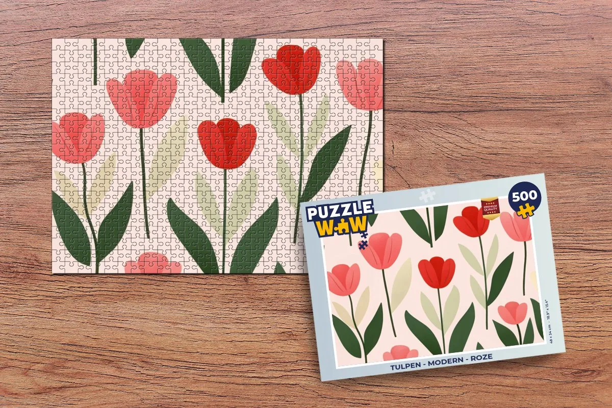 PuzzleWow Modern Roze Legpuzzel 500 Stuks - 8721173244481