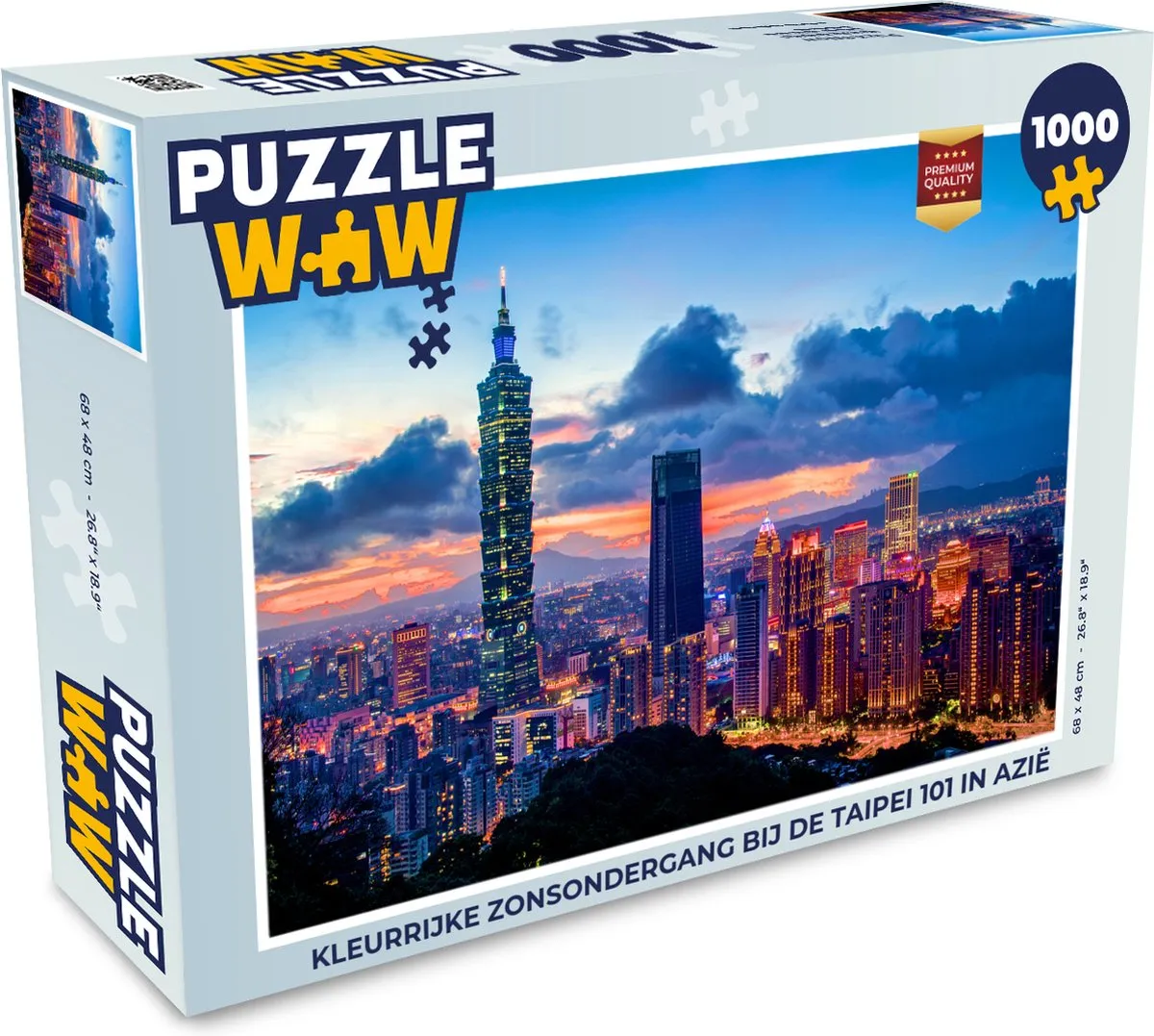 PuzzleWow Legpuzzel Taipei 101 1000 Stuks - Multicolor