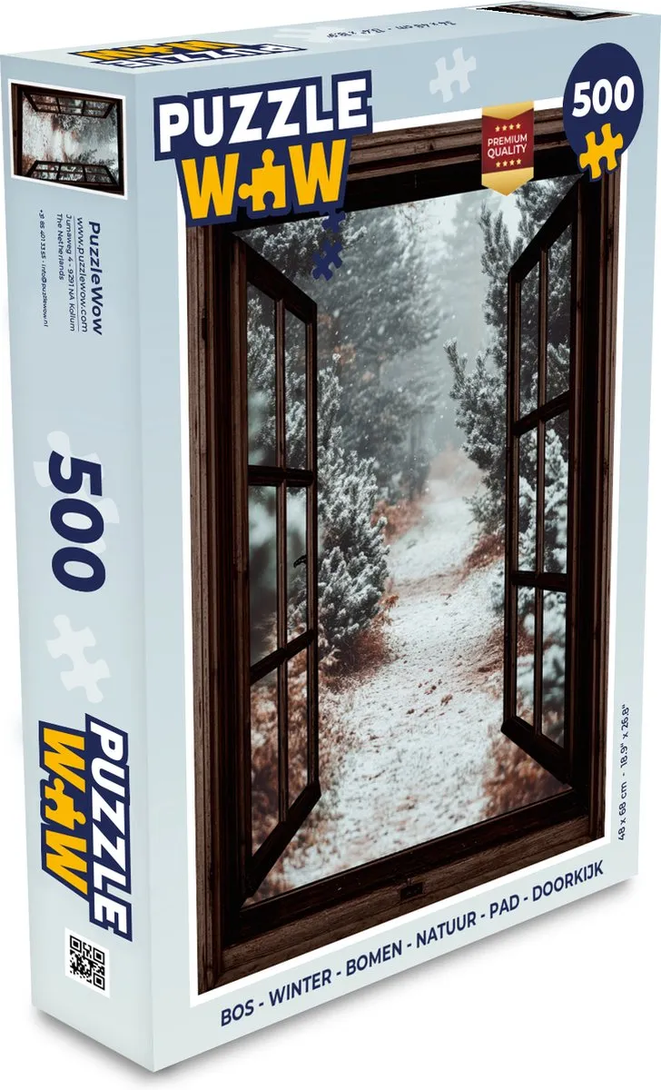 PuzzleWow Winter Bospad Legpuzzel 500 Stuks
