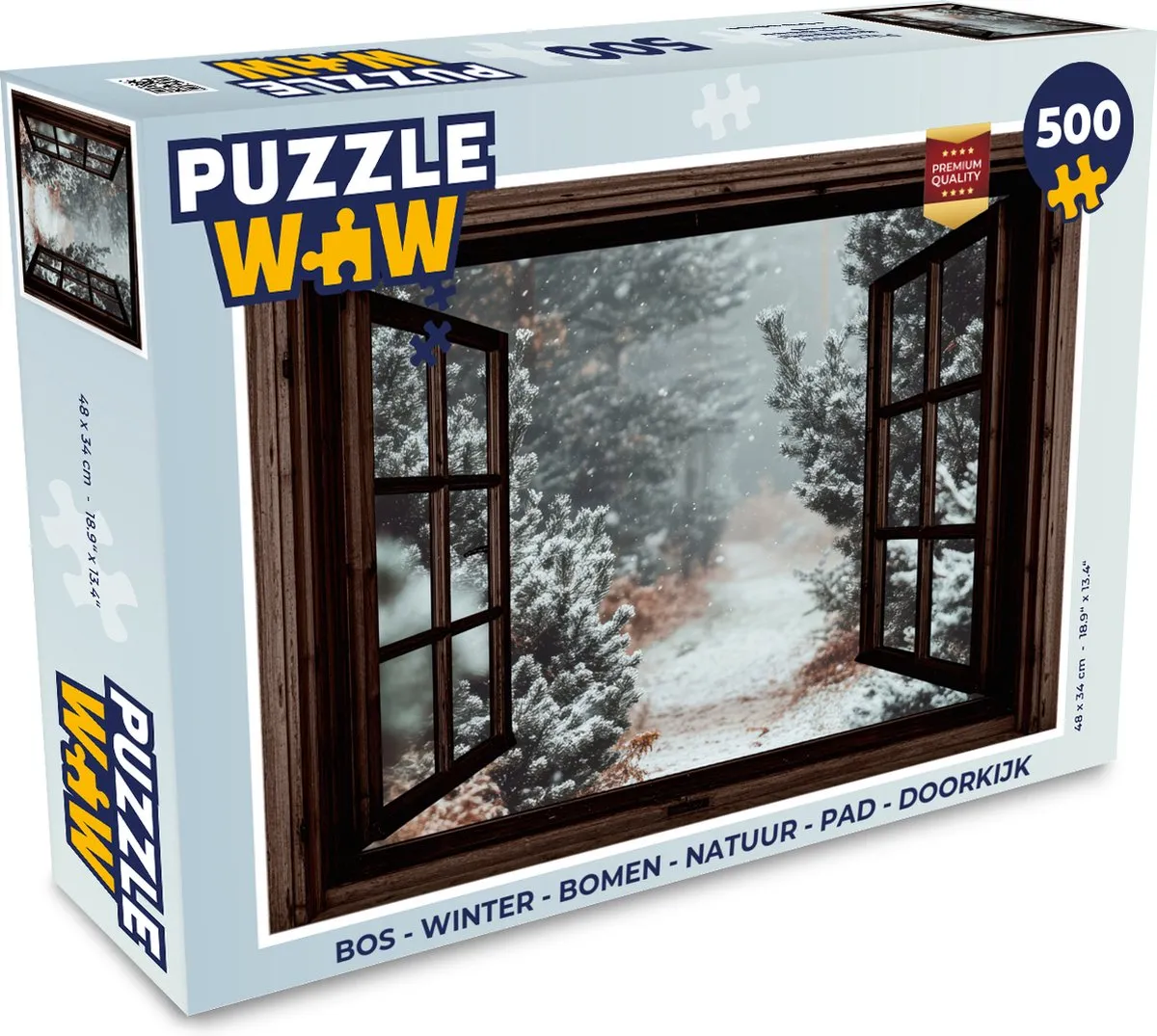 PuzzleWow Winter Bospad Legpuzzel 500 Stuks