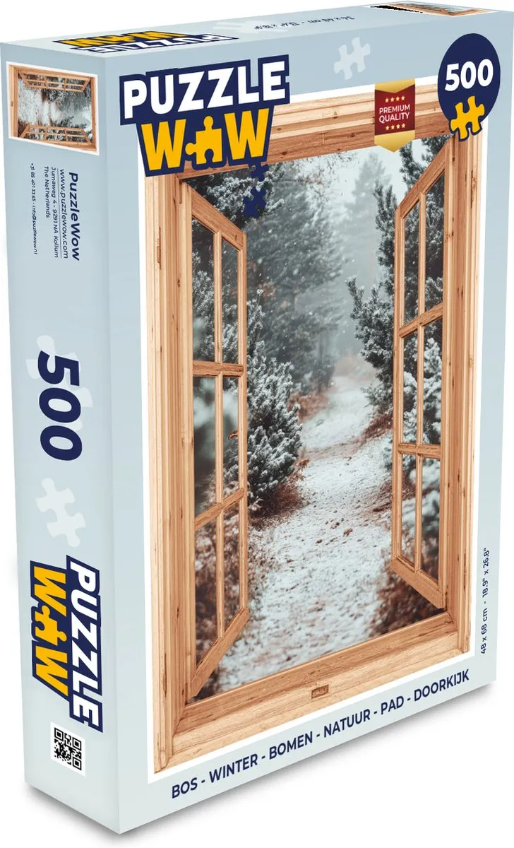 PuzzleWow Winter Bospad Legpuzzel 500 Stuks