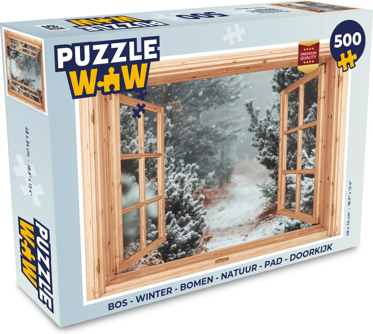PuzzleWow Winter Bospad Legpuzzel 500 Stuks