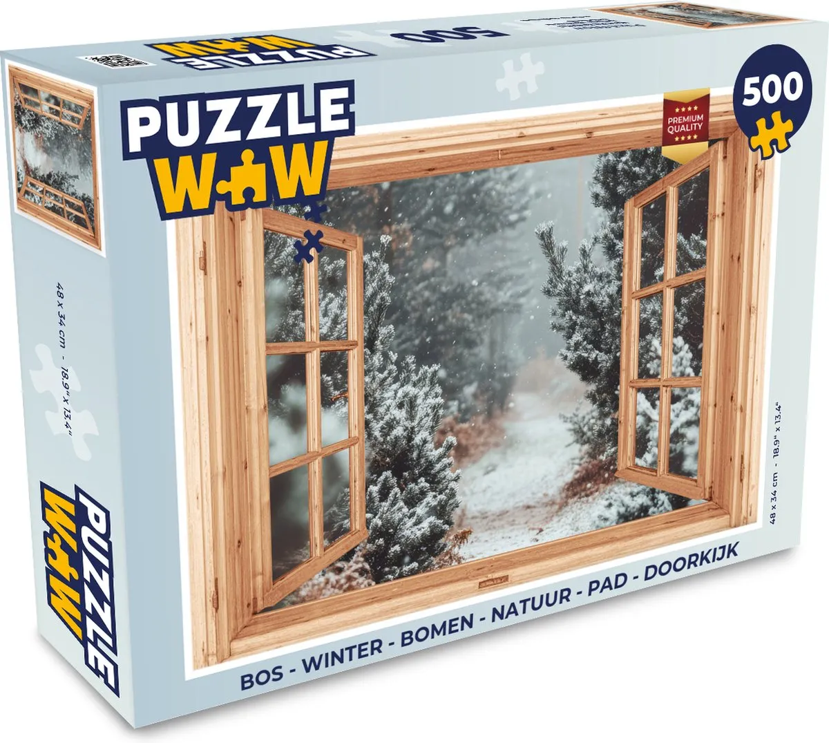 PuzzleWow Winter Bospad Legpuzzel 500 Stuks