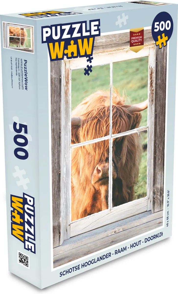 PuzzleWow Schotse Hooglander Legpuzzel 500 Stuks
