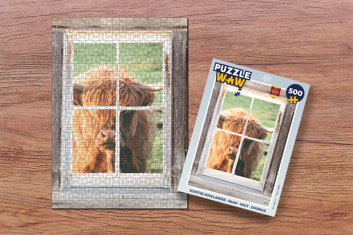 PuzzleWow Schotse Hooglander Legpuzzel 500 Stuks - Multicolor