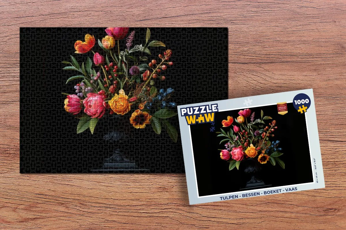 PuzzleWow Legpuzzel 1000 Stuks - Tulpen & Boeket