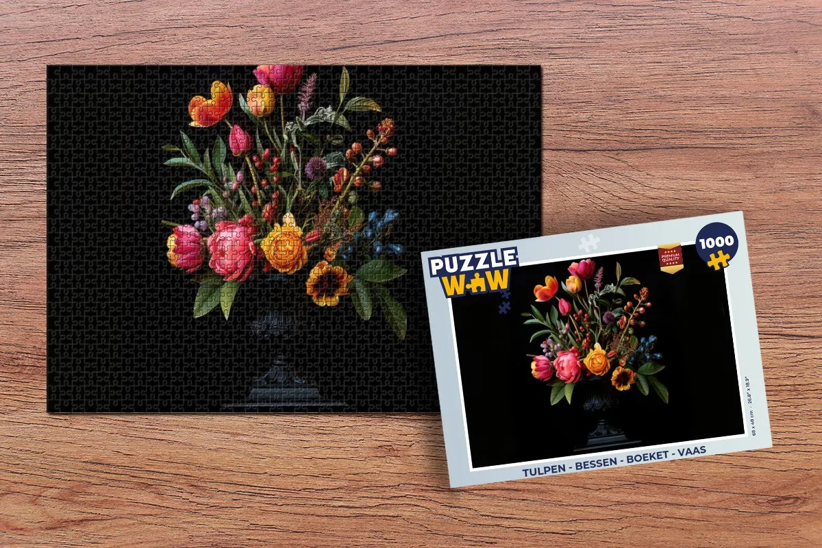 PuzzleWow Legpuzzel 1000 Stuks - Tulpen & Boeket