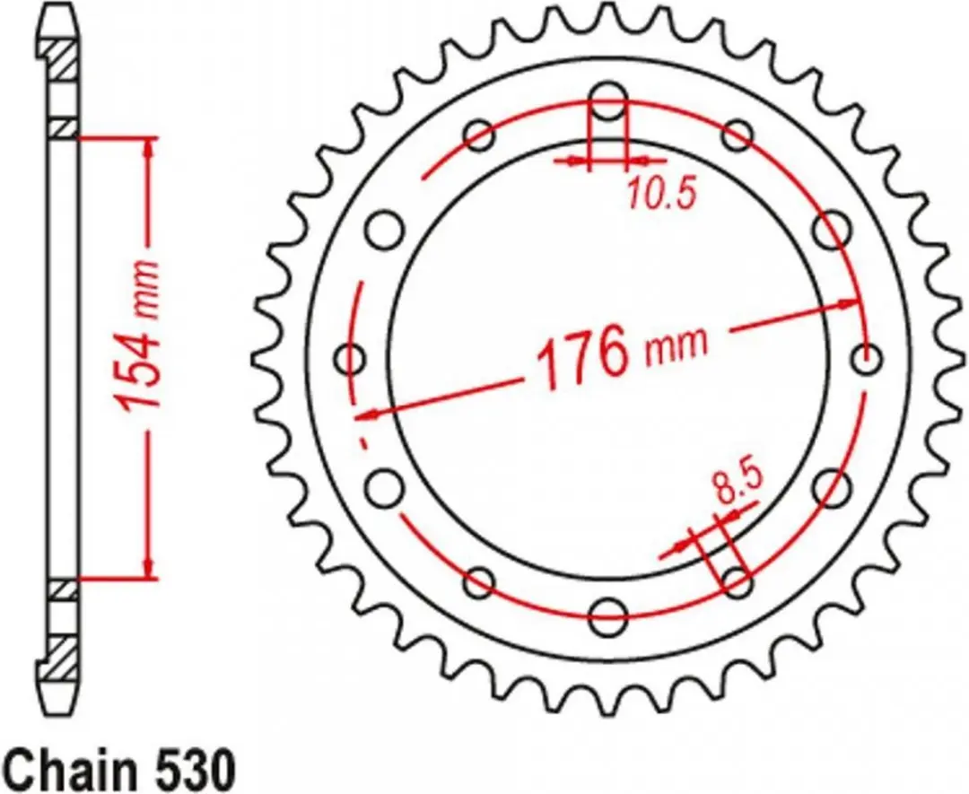 tandwiel jt tandwielen voor motor honda 1000 cb1000r 2008 tot 2013 jtr1340.44 /