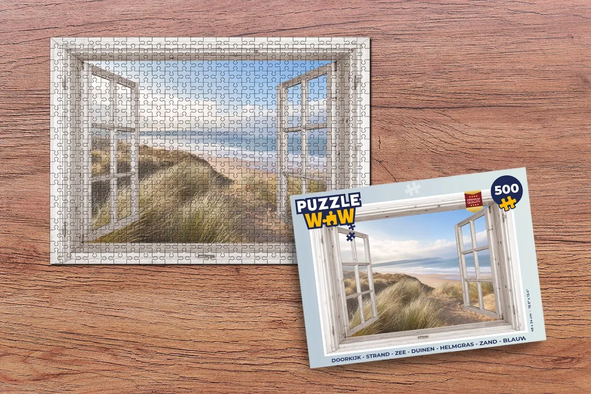 PuzzleWow Doorkijk Strand Puzzel 500 Stuks - Multicolor