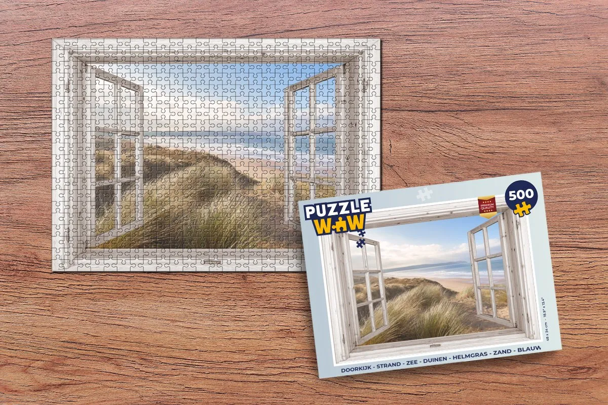 PuzzleWow Doorkijk Strand Puzzel 500 Stuks - Multicolor