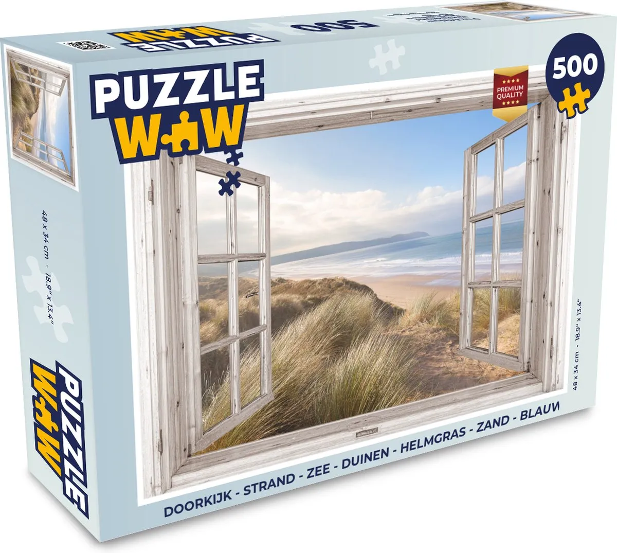 PuzzleWow Doorkijk Strand Puzzel 500 Stuks - Multicolor