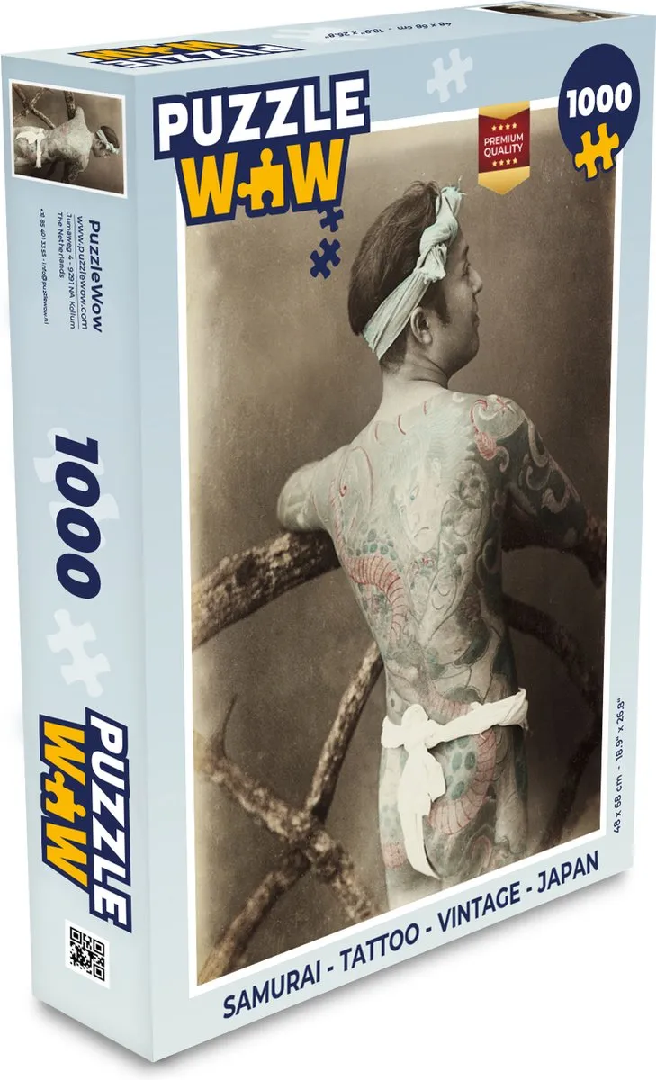 PuzzleWow Samurai Tattoo Legpuzzel 1000 Stuks