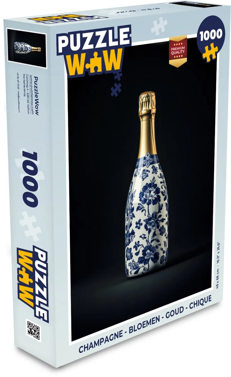 PuzzleWow Champagne Bloemen Legpuzzel 1000 Stuks