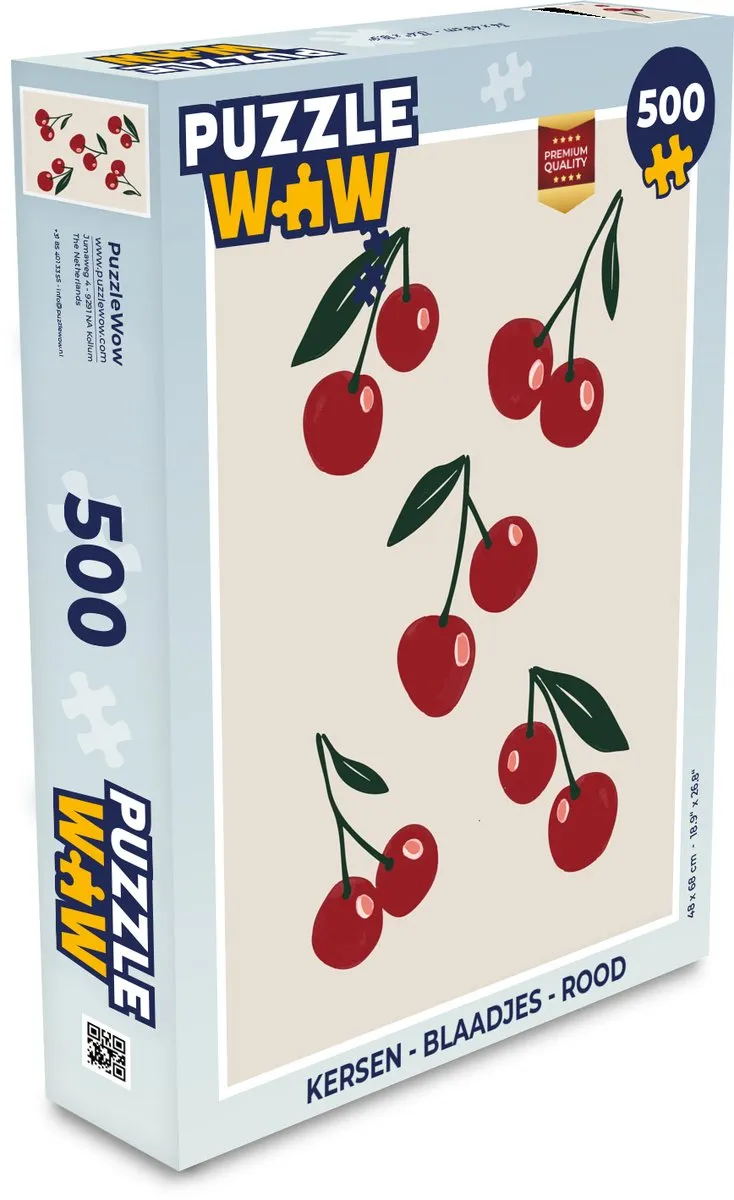 PuzzleWow Kersen Legpuzzel 500 Stuks