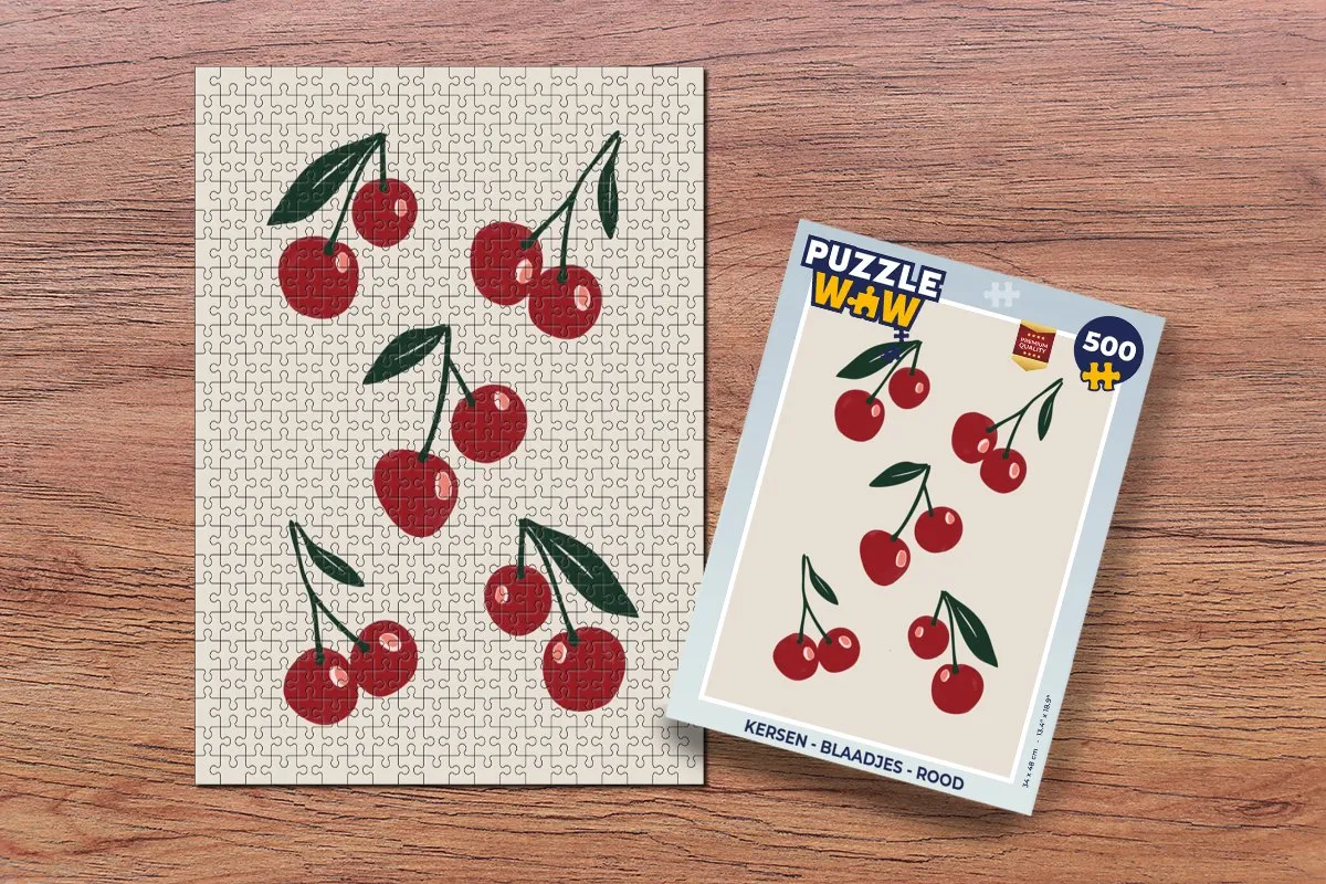 PuzzleWow Kersen Legpuzzel 500 Stuks - Rood