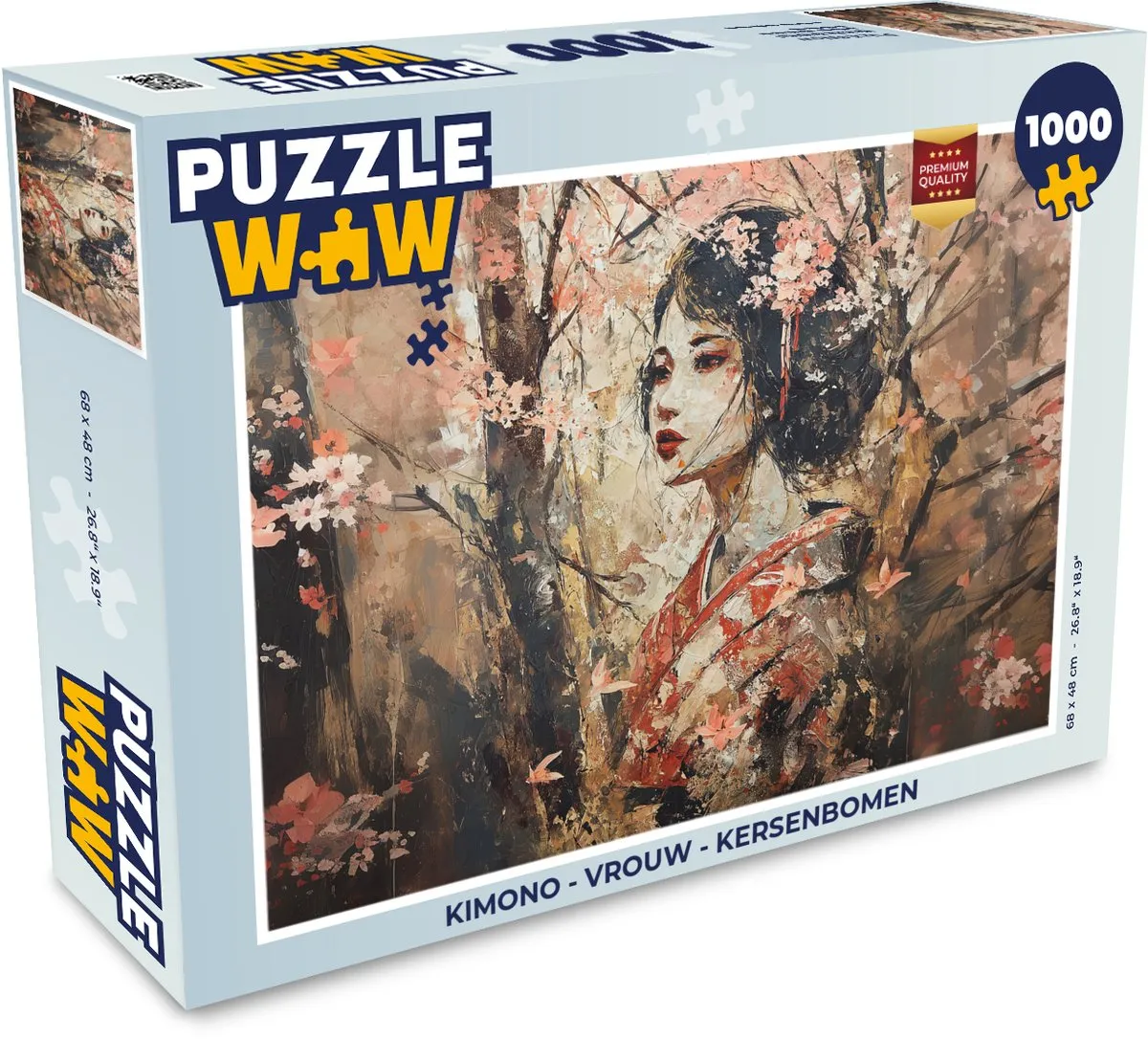 PuzzleWow Kimono Vrouw Kersenbomen Legpuzzel 1000 Stuks