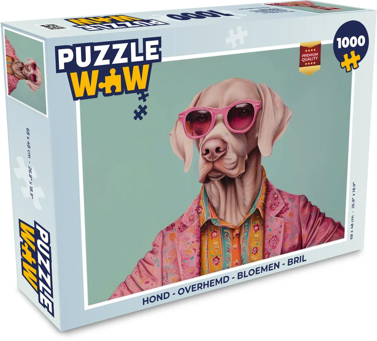 PuzzleWow Hond Overhemd Bril Legpuzzel 1000 Stuks
