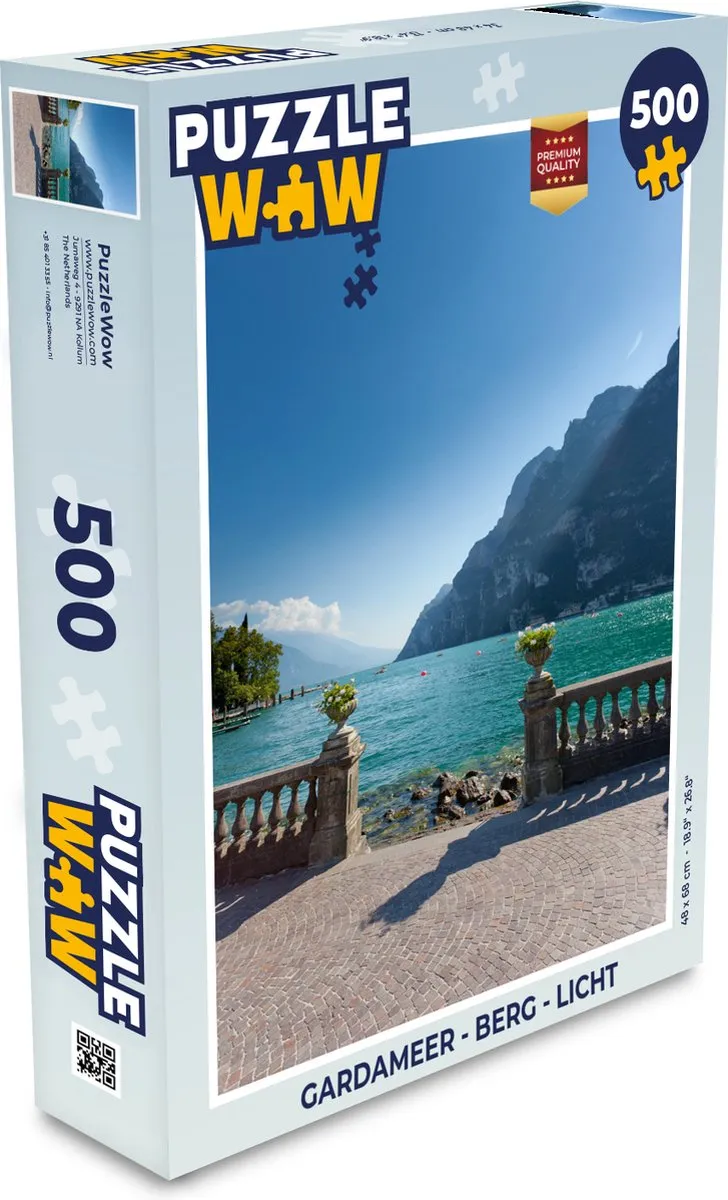PuzzleWow Gardameer Berg Licht Legpuzzel 500 Stuks