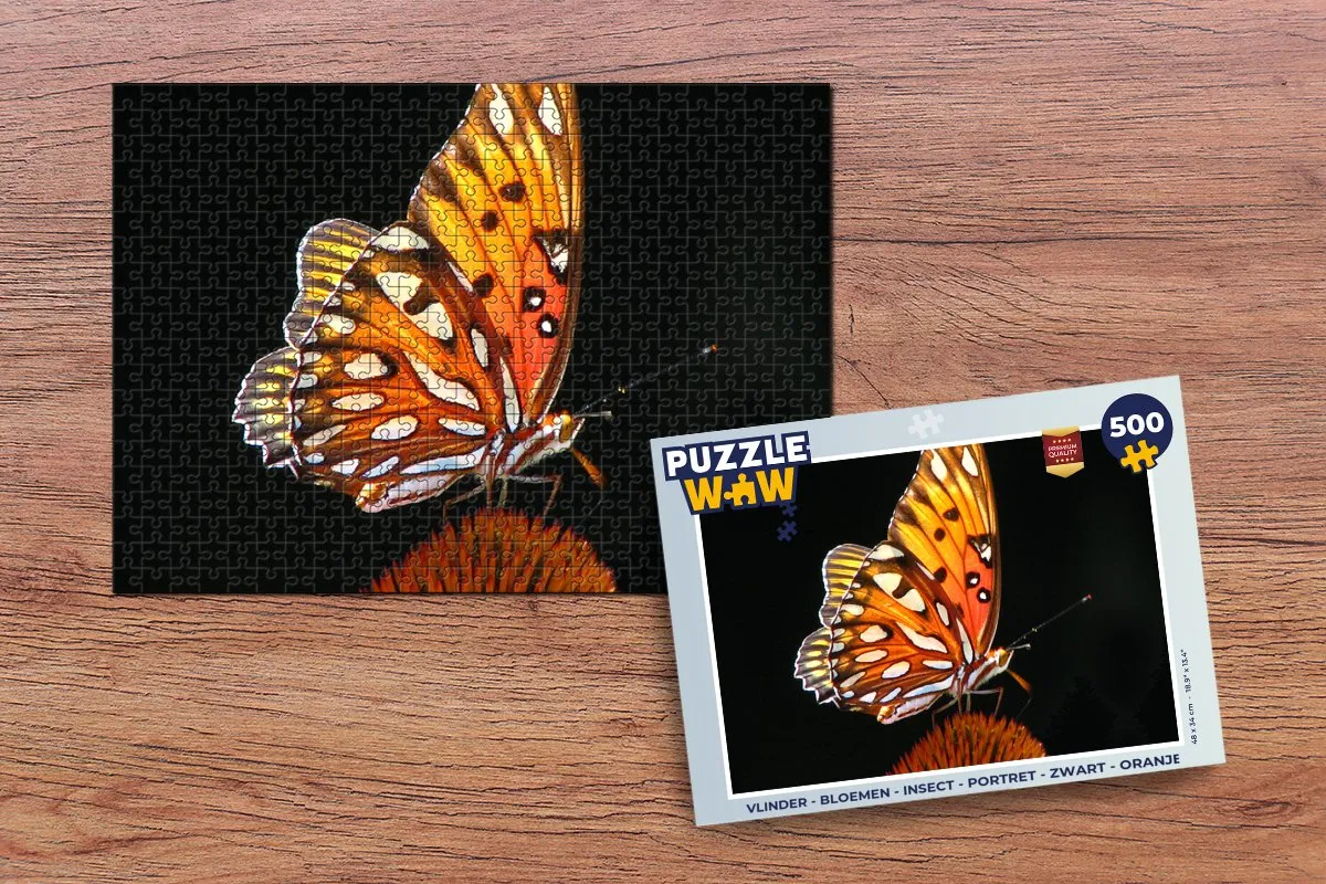 PuzzleWow Vlinder Portret Legpuzzel 500 Stuks - Multicolor