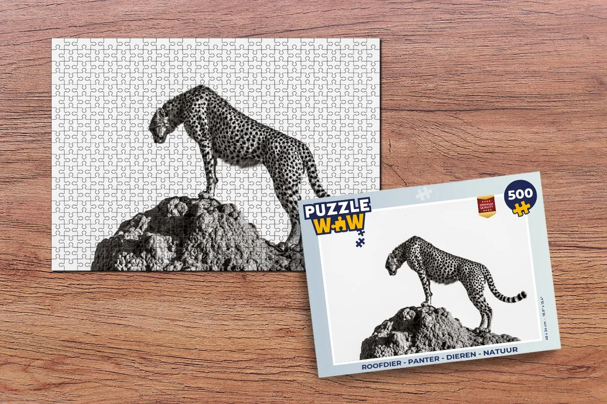 PuzzleWow Roofdier Panter Legpuzzel 500 Stuks - Multicolor