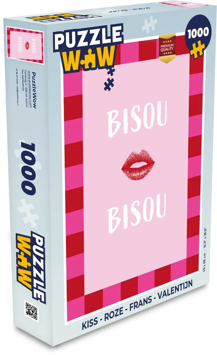 PuzzleWow Kiss Lippen Legpuzzel 1000 Stuks
