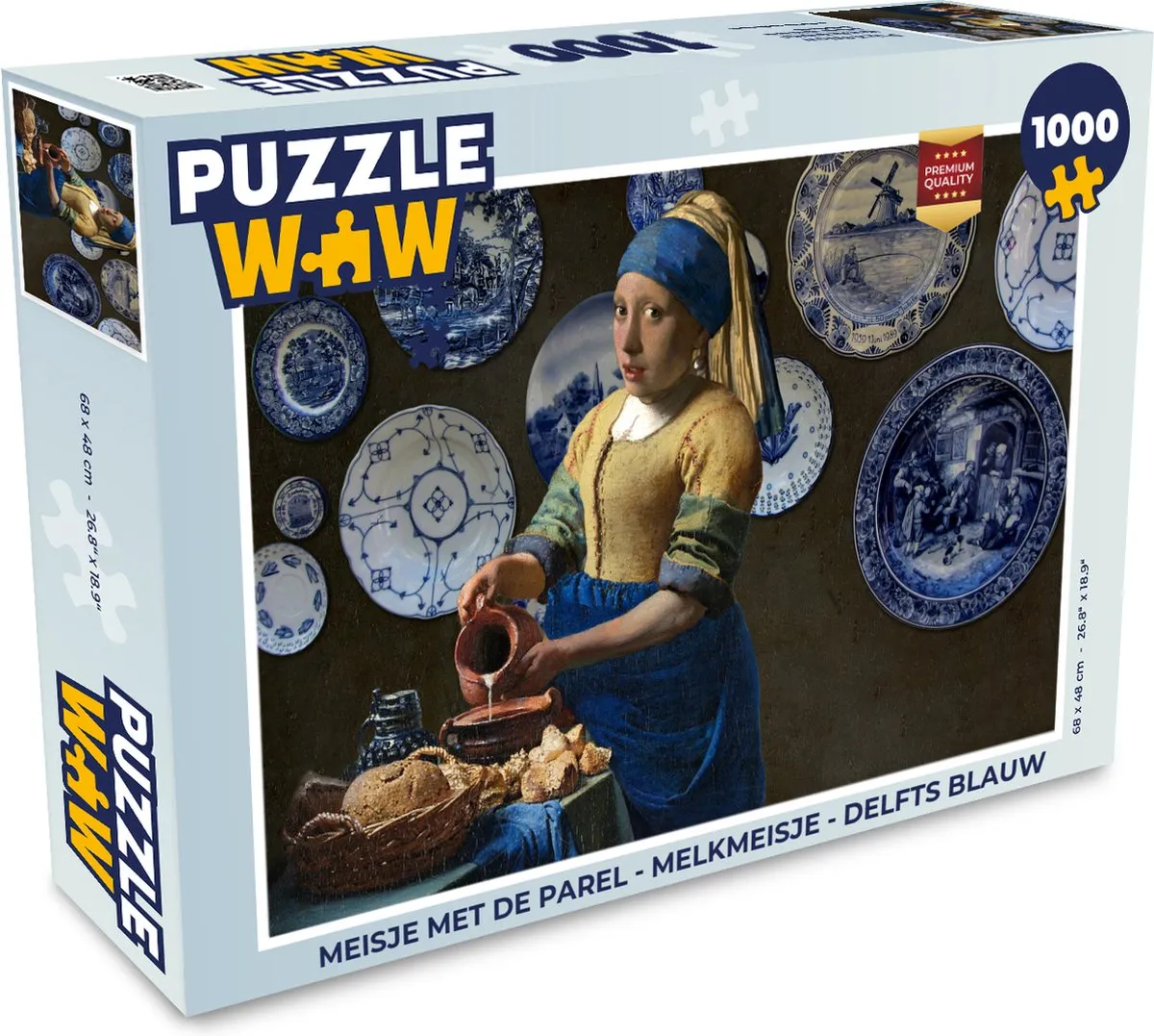 PuzzleWow Meisje met de parel Legpuzzel 1000 Stuks