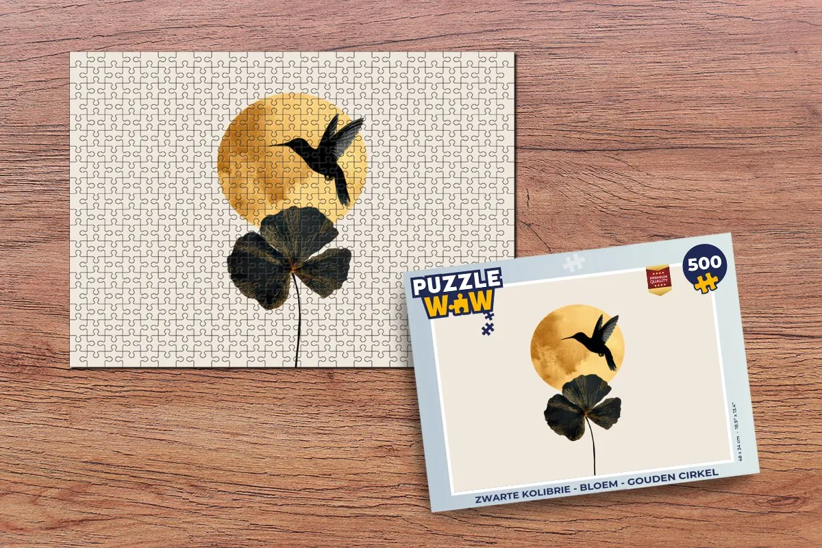 PuzzleWow Legpuzzel Zwarte Kolibrie 500 Stuks - 8721406857464