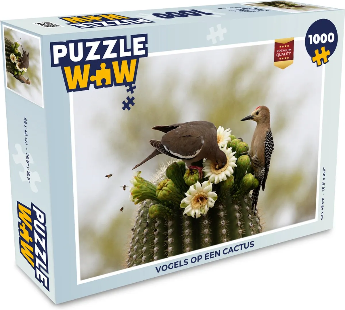 PuzzleWow Vogels op een Cactus Legpuzzel 1000 Stuks