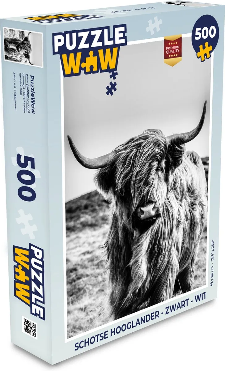 PuzzleWow Schotse Hooglander Legpuzzel 500 Stuks - Multicolor