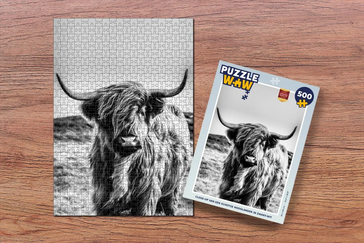 PuzzleWow Schotse Hooglander Legpuzzel 500 Stuks - Multicolor