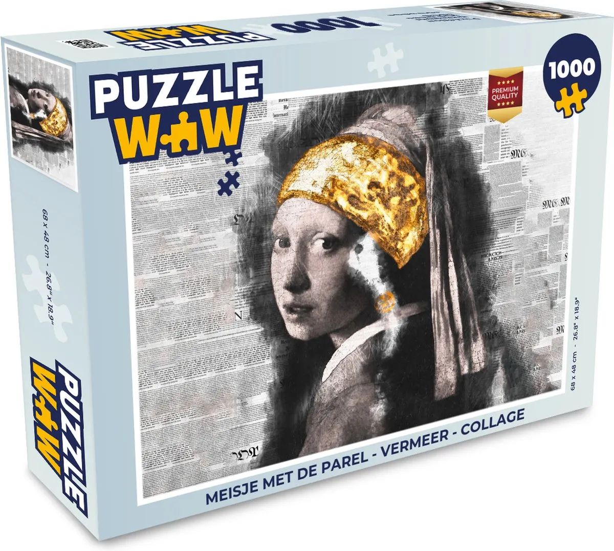 PuzzleWow Meisje met de parel Legpuzzel 1000 Stuks